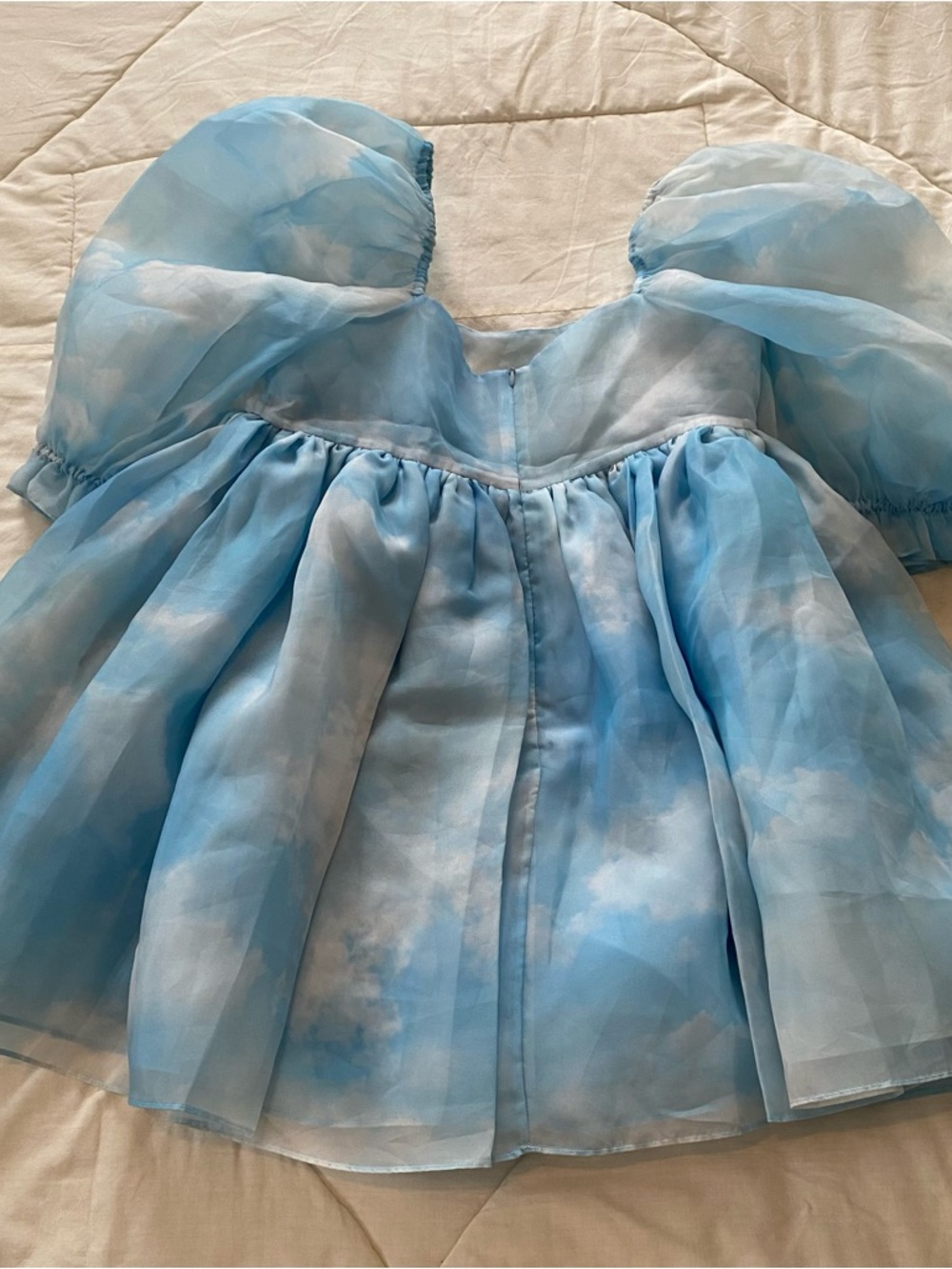 Selkie Head in the Clouds Blue & White Puff Dress - Picture 9 of 10